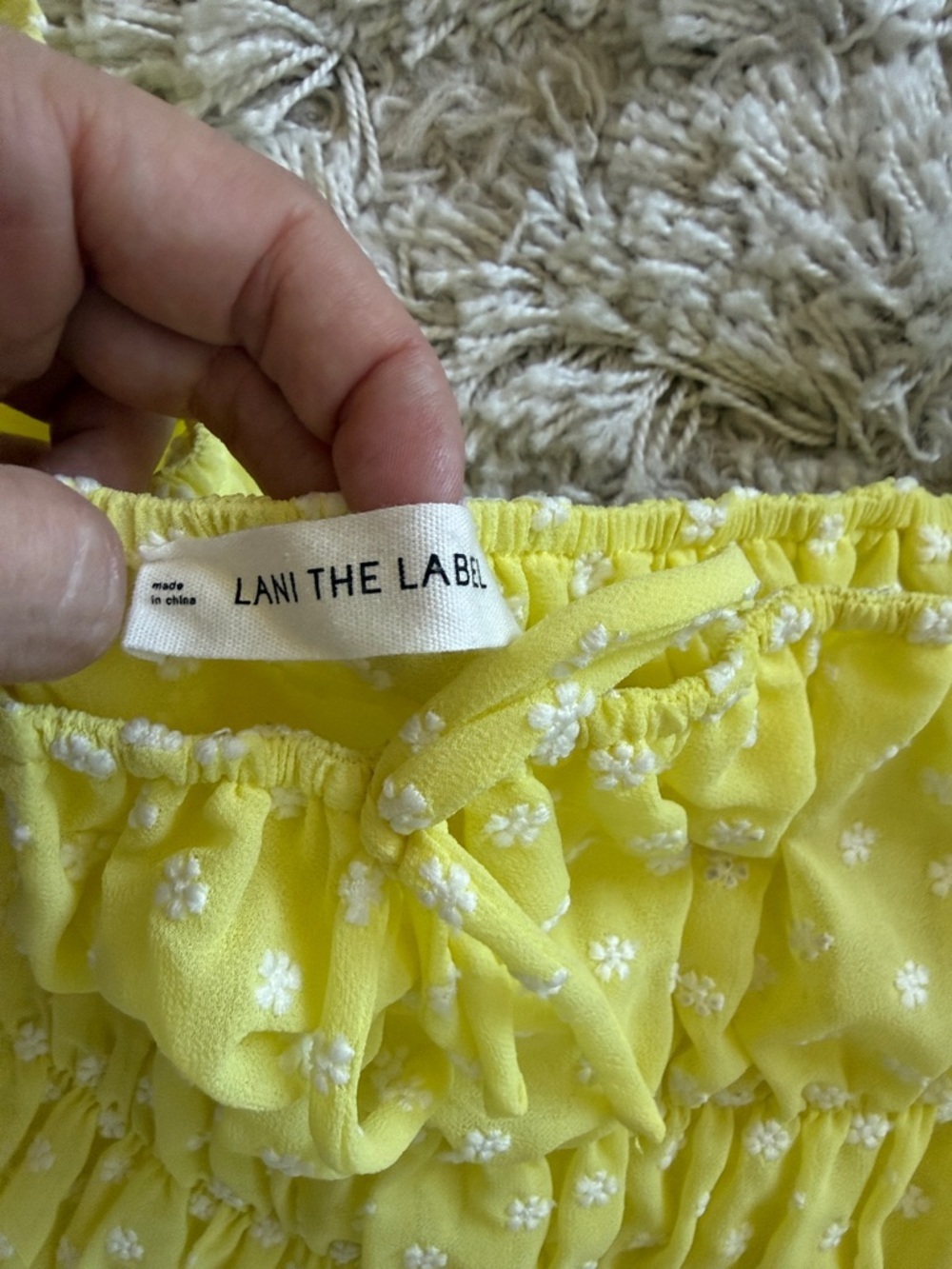 Off-Shoulder Lemon Mini Dress - Picture 5 of 7